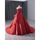 Sleeveless Red Prom Dresses Strapless Formal Evening Dress Crystal Party Women Gowns Customized