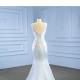 Sleeveless Satin Mermaid Wedding Dress Sweetheart Sexy Backless Lace Up Bridal Gown 2024