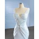 Sleeveless Satin Mermaid Wedding Dress Sweetheart Sexy Backless Lace Up Bridal Gown 2024