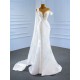 Sleeveless Satin Mermaid Wedding Dresses 2024 O Neck Dresses Elegant Gown Dresses