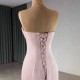 Sleeveless Satin Pink Prom Evening Dresses 3D Flowers Party Dress Floor Length Mermaid Cocktail Gowns Custom Size