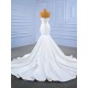 Sleeveless Satin Wedding Dresses Strapless Bridal Gowns Customize Robes De Mariee