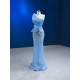 Sleeveless Sky Blue Prom Dresses For Women 2024 Sequin Mermaid Formal Evening Party Gowns Robe De Soiree