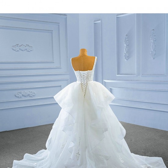 Sleeveless Wedding Dress Square Collar White Bride Gown For Woman Embroidery Vestido de Novia