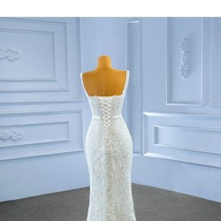 Sleeveless Wedding Dress Square Collar White Bride Gown For Woman Embroidery Vestido de Novia