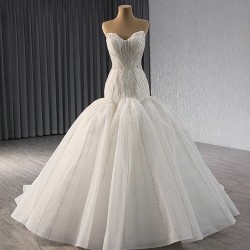 Sleeveless Wedding Dress Sweetheart Neck Backless Formal Beading Bridal Growns vestido de noiva 2024