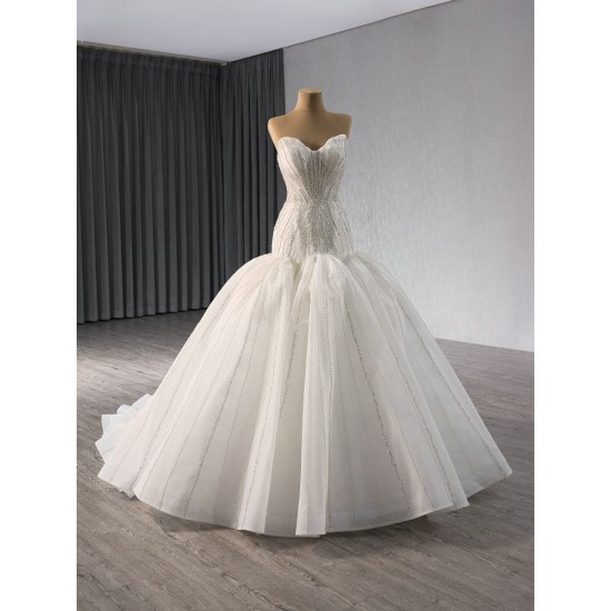 Sleeveless Wedding Dress Sweetheart Neck Backless Formal Beading Bridal Growns vestido de noiva 2024