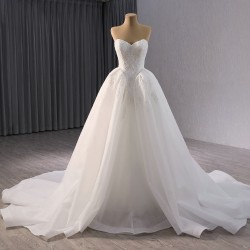 Sleeveless Wedding Dress Sweetheart Neck Bridal Gowns Custom Made Robe de Mariage