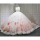 Sleeveless White Quinceanera Dresses for 3D Flowers Appliques Ball Gown Sweet 15 Prom Party Dresses