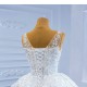 Sleeveless White Wedding Dress Scoop Neck Backless Bridal Dress Robe De Mariee 2024