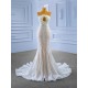 Sleeveless White Wedding Dress Scoop Neck Elegant Dresses For Women 2024 Pearl Bcakless Gowns