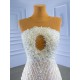 Sleeveless White Wedding Dress Scoop Neck Elegant Dresses For Women 2024 Pearl Bcakless Gowns