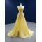 Sleeveless Yellow Mermaid Prom Dresses 2024 Luxury Beaded Floor Length Formal Party Evening Gowns Vestido De Fiesta