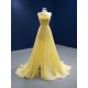 Sleeveless Yellow Mermaid Prom Dresses 2024 Luxury Beaded Floor Length Formal Party Evening Gowns Vestido De Fiesta