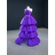 Sleeveless Purple Prom Dresses Tiered Mermaid Prom Evening Gowns Robe De Soiree