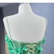 Spaghetti Strap A Line Prom Dresses Green Evening Gowns Lace Appliques Costume Parties Dress