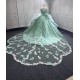 Spaghetti Strap Aqua Blue Quinceanera Dresses Flowers Appliques Sweetheart Ball Gowns Princess Vestidos De 15 Anos