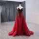 Spaghetti Strap Black Red Prom Evening Dresses Sequines Party Prom Dress Two In One Mermaid Cocktail Prom Gowns Plus Size