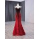 Spaghetti Strap Black Red Prom Evening Dresses Sequines Party Prom Dress Two In One Mermaid Cocktail Prom Gowns Plus Size