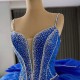 Spaghetti Strap Blue Quinceanera Dresses Sweet Ball Gown Evening Dress Beaded Sleeveless Quinceanera Gown