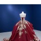 Spaghetti Strap Burgundy Quinceanera Dress 2024 Sleeveless Party Dress 3D Flowers Vestidos De Baile