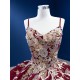 Spaghetti Strap Burgundy Quinceanera Dress 2024 Sleeveless Party Dress 3D Flowers Vestidos De Baile