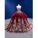 Spaghetti Strap Burgundy Quinceanera Dress 2024 Sleeveless Party Dress 3D Flowers Vestidos De Baile