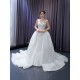 Spaghetti Strap Custom Plus Size Wedding Dress Two In One Sleeveless Sequined Embroidery Bridal Gown