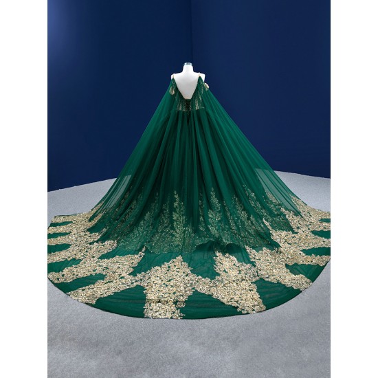 Spaghetti Strap Emerald Green Quinceanera Dress Lace Appliques Ball Gown Cocktail Dresses Party Dress Vestidos Prom