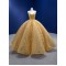 Spaghetti Strap Gold Quinceanera Dress 2024 Cocktail Dresses Vestidos De Baile Glitter Ball Gown Vestidos De 15 Anos