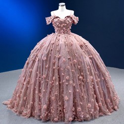 Spaghetti Strap Mauve Quinceanera Dresses 2025 Off The Shoulder Ball Gown Sweet 15 16 Dresses Cocktail Party Gown