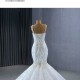 Spaghetti Strap Mermaid Wedding Dresses Sweetheart Beading Sequined Pearl Lace Up Bride Gown Dress