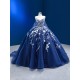 Spaghetti Strap Quinceanera Dress Blue Ballgown Prom Dress 2024 Cocktail Dresses Vestidos De 15 Anos