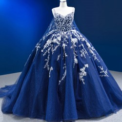 Spaghetti Strap Quinceanera Dress Blue Ballgown Prom Dress 2024 Cocktail Dresses Vestidos De 15 Anos