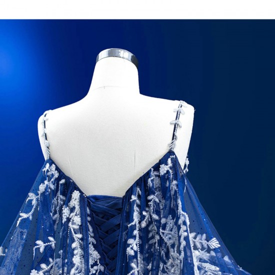 Spaghetti Strap Quinceanera Dress Blue Ballgown Prom Dress 2024 Cocktail Dresses Vestidos De 15 Anos