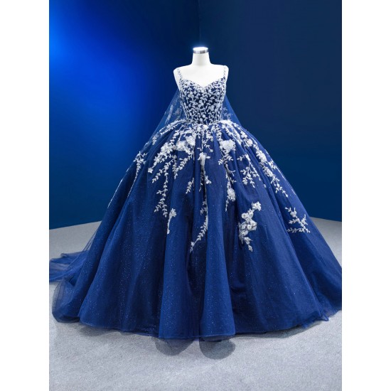 Spaghetti Strap Quinceanera Dress Blue Ballgown Prom Dress 2024 Cocktail Dresses Vestidos De 15 Anos