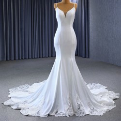 Spaghetti Strap Wedding Dress Mermaid Floor Length Court Train Bridal Gowns 2024 Plus Size Bride Vesitdos De Novia