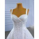 Spaghetti Strap White Wedding Dress Backless Sweetheart Neck Bridal Gown Sleeveless Floor Lnegth 2024 Ball Gown