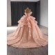 Sparkly Pink Prom Dresses Black Girl 2024 Ball Gown Evening Dresses Butterfly Birthday Party Gowns