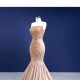 Sparkly Rose Gold Sequin Prom Dresses For Black Girls 2024 African Sleeveless Mermaid Formal Evening Party Gowns