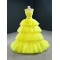 Sparkly Tulle Yellow Prom Party Dresses Sleeveless Birthday Party Dress Women Formal Wear