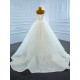 Square Collar A Line White Wedding Dress Vintage Sleeveless Formal Lace Appliques Backless Bridal Grown