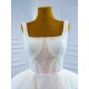 Square Collar A Line White Wedding Dress Vintage Sleeveless Formal Lace Appliques Backless Bridal Grown