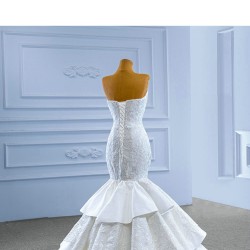 Strapless 2024 Wedding Dresses For Woman Sleeveless Mermaid Bride Gowns Floor Length Formal Dress