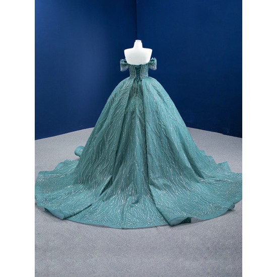 Strapless Aqua Blue Quinceanera Dress Sequin Ball Gown Cocktail Dresses Vestidos De Baile