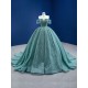 Strapless Aqua Blue Quinceanera Dress Sequin Ball Gown Cocktail Dresses Vestidos De Baile