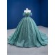 Strapless Aqua Blue Quinceanera Dress Sequin Ball Gown Cocktail Dresses Vestidos De Baile