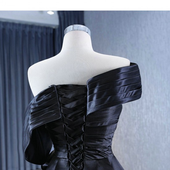 Strapless Black Prom Party Dresses For Women Floor Length Formal Event Special Evening Dress Customized