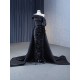 Strapless Black Prom Party Dresses For Women Floor Length Formal Event Special Evening Dress Customized