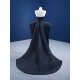 Strapless Black Women Prom Dresses Detachable Train Formal Party Evening Dress Banquet Gowns